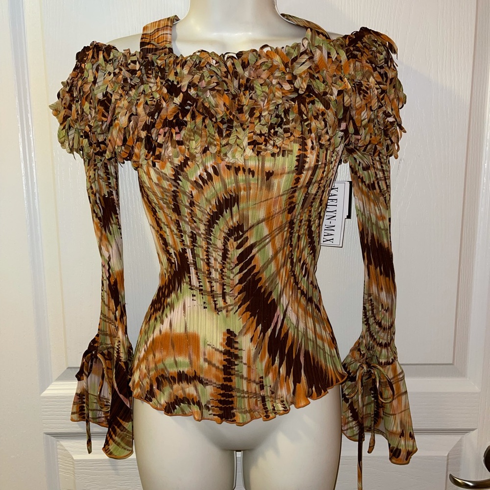 Kaelyn-Max Vintage Style Fringe Top Size S - Picture 3 of 7